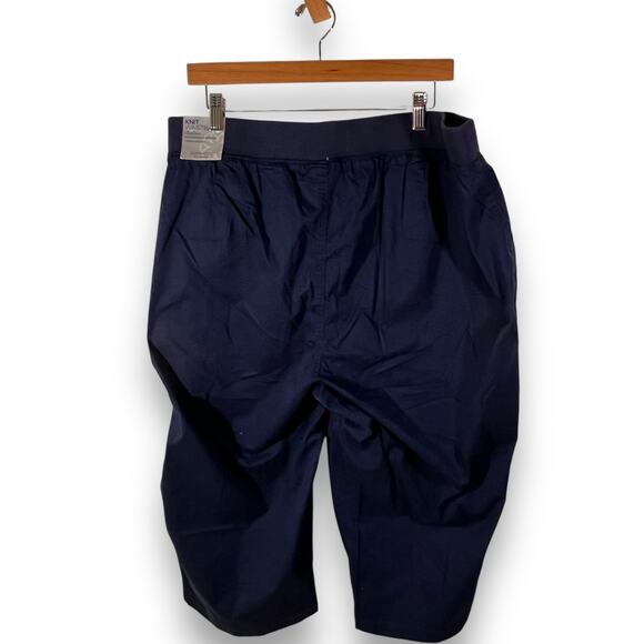 Catherines Navy Pull On Stretch Capri Pants 2X Elastic Waist Cropped New - Picture 4 of 12